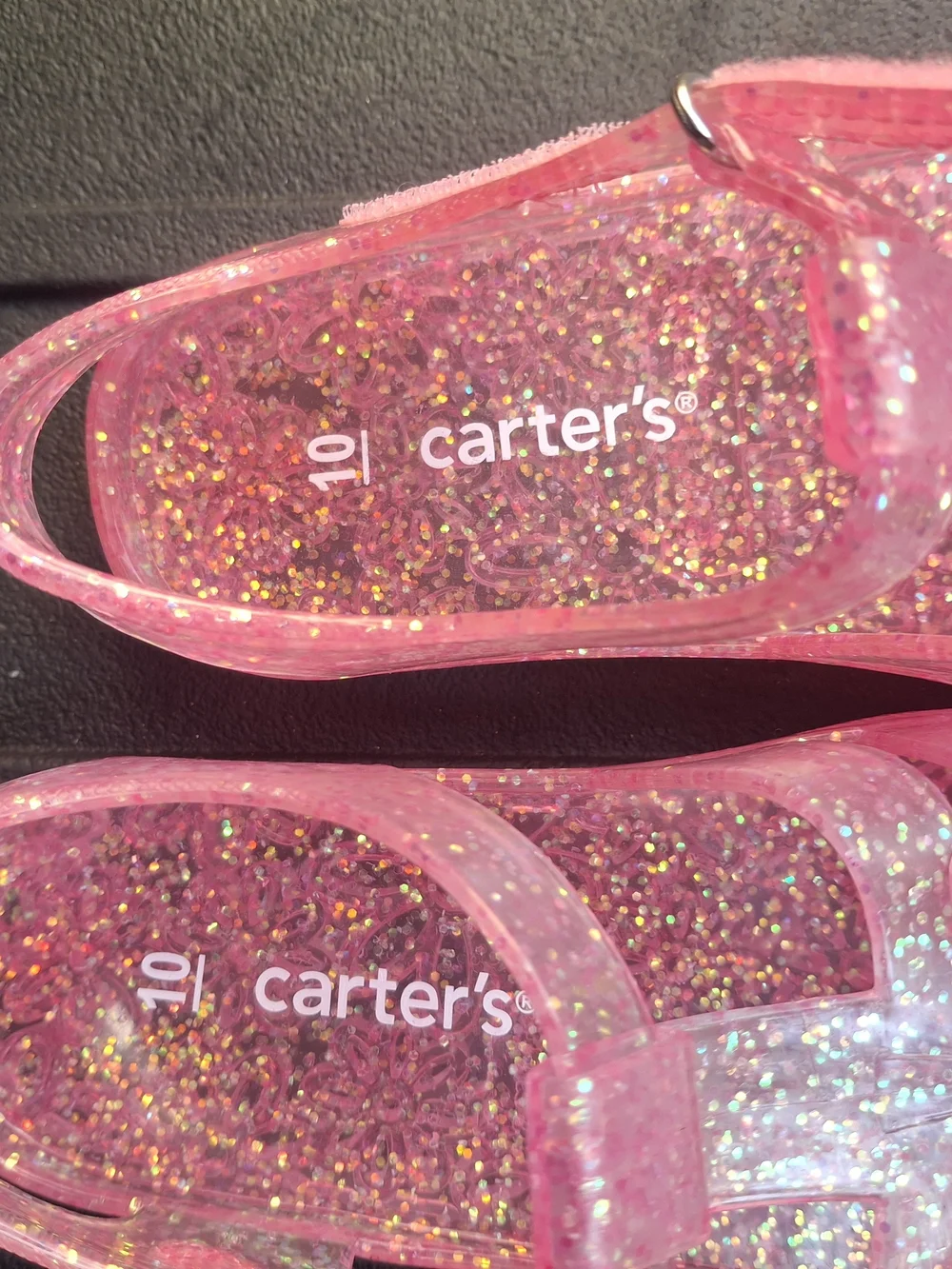 Carter's Pink Glitter Butterfly Jelly Sandals